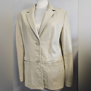 DANIER Cream Leather Blazer